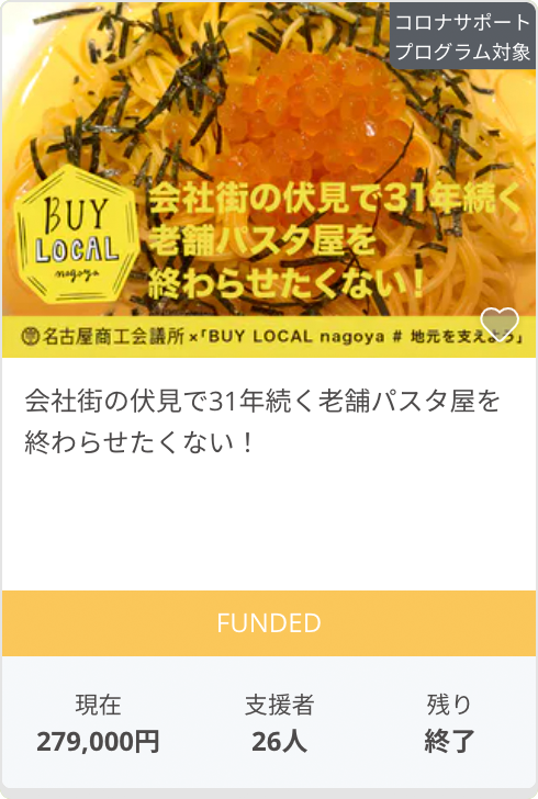 会社街の伏見で31年続く老舗パスタ屋を終わらせたくない！
